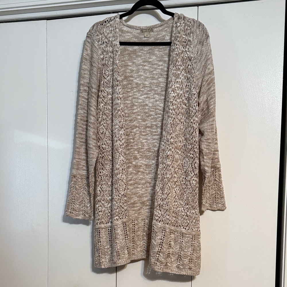 Elegant Beige Open-Front Cardigan